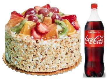 4-6 Kişilik Karışık Meyveli Yaş Pasta + 1 Lt Kola Menüsü